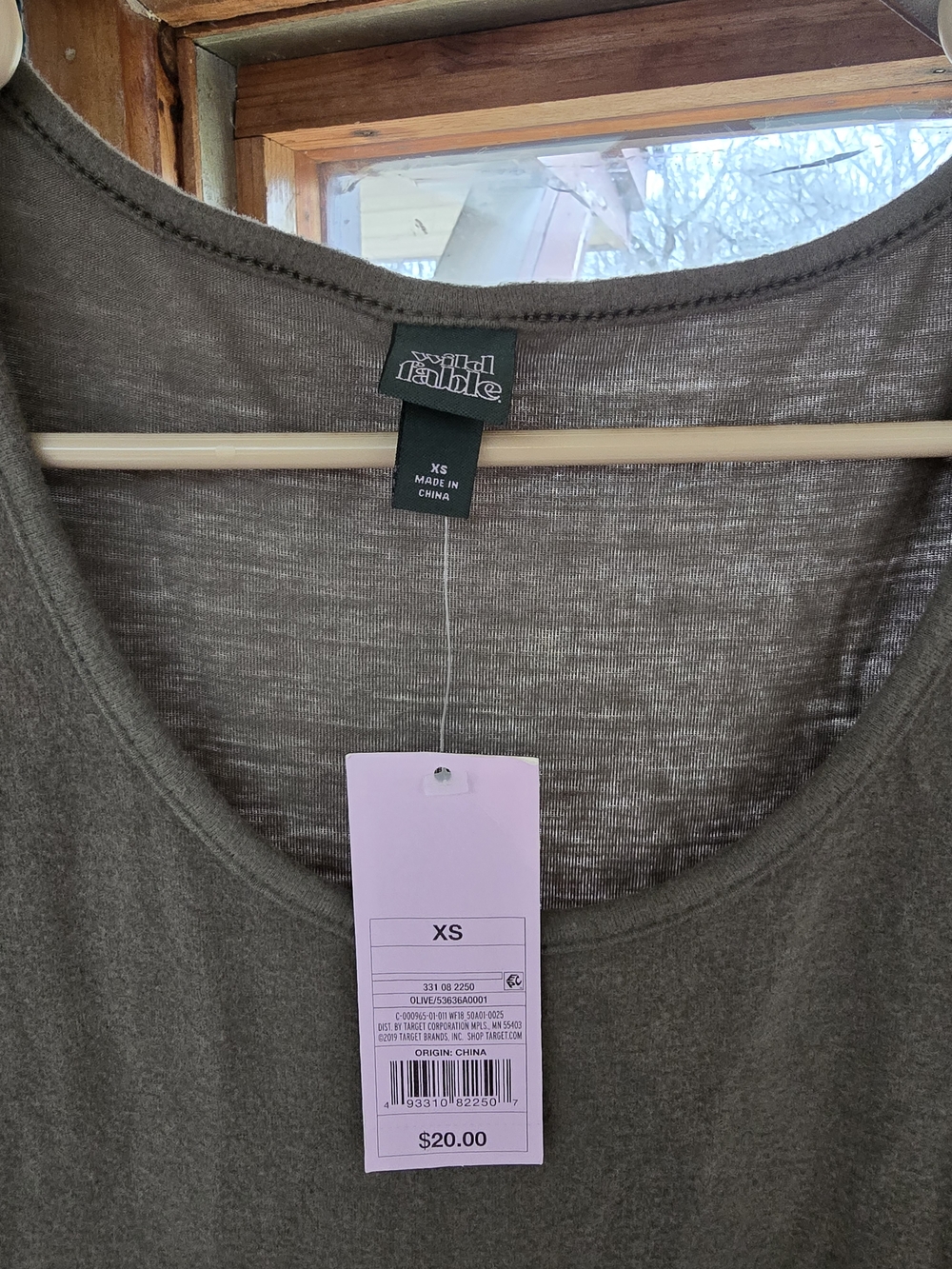 wild fable Olive Green Long Sleeve Scoop Neck Dress